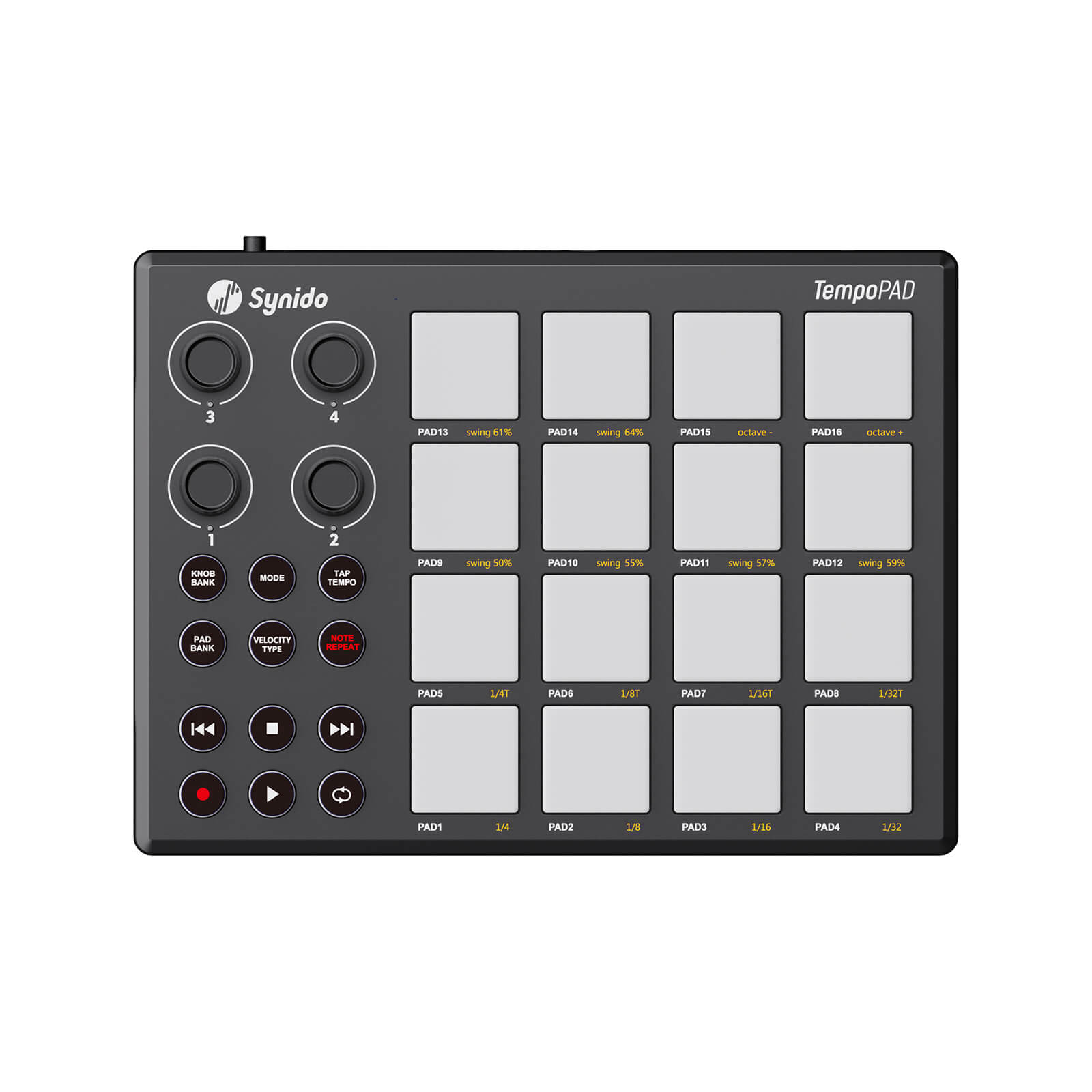 Synido TempoPAD P16 Contrôleur MIDI Beat Maker Équipement DJ