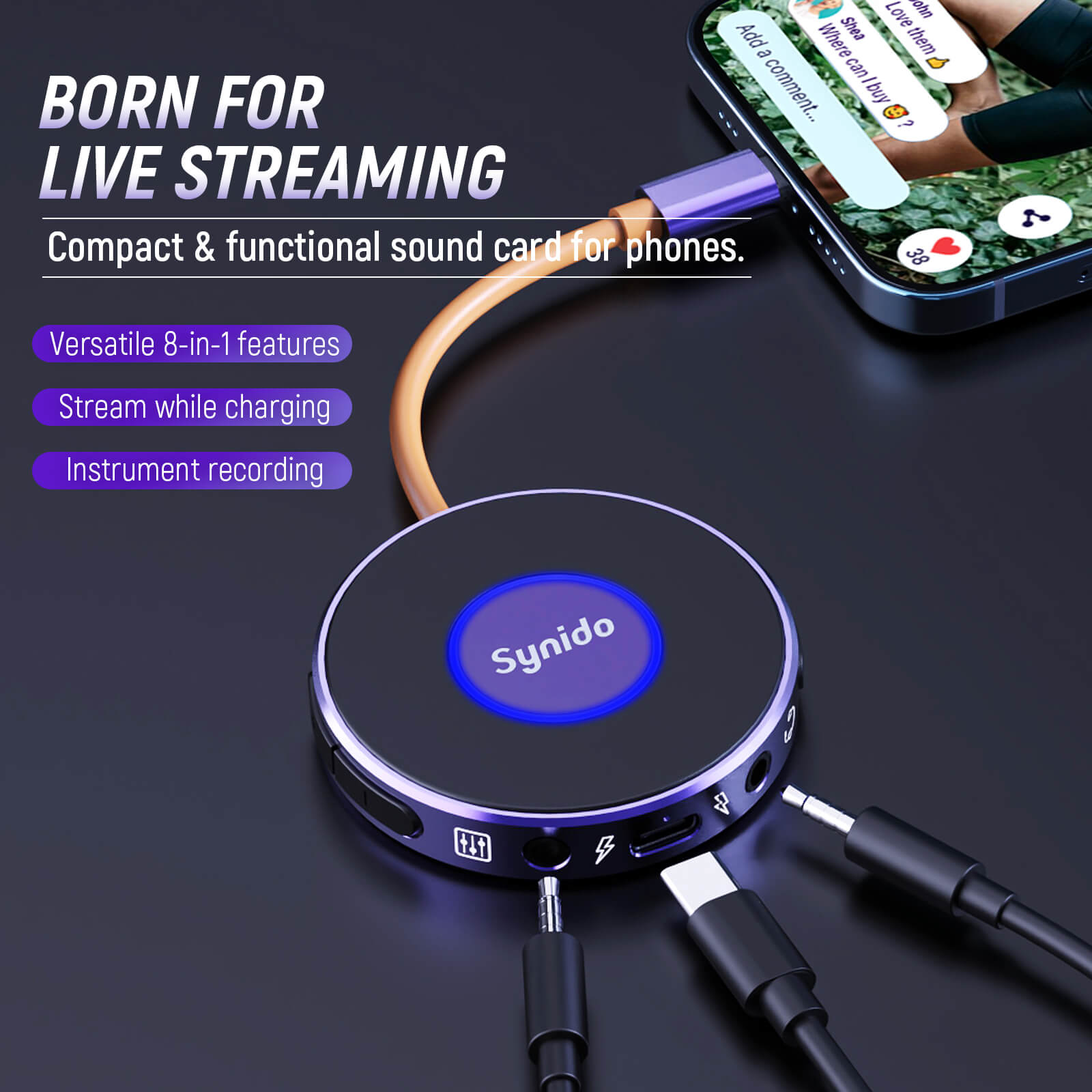 Synido Live Dock Live 10 Audio Interface Sound Card
