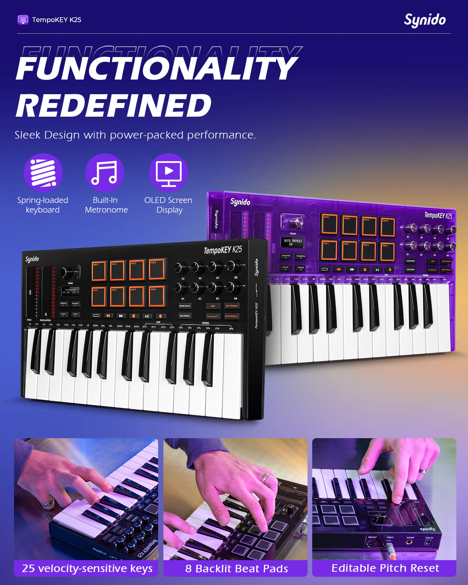 TempoKEY K25 MIDI Controller Keyboard Beat Maker