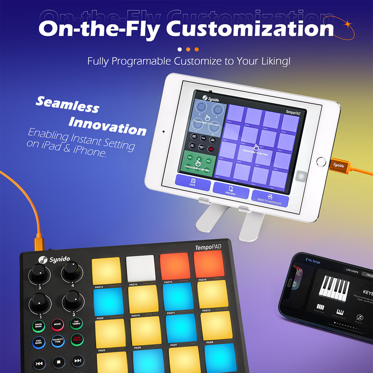 Synido TempoPAD P16 Contrôleur MIDI Beat Maker Équipement DJ