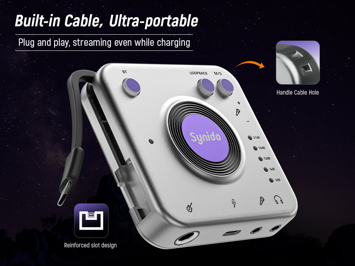 Synido Mini Synido Live Dock A20 Audio Interface Portable Music Recording Sound ...