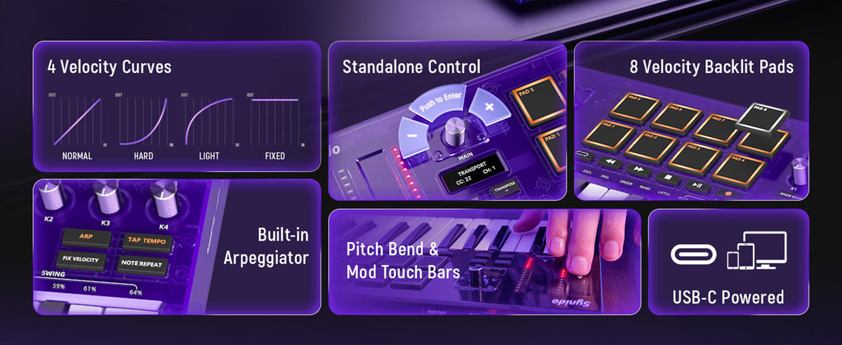 TempoKEY K25 MIDI Keyboard Controller Beat Maker – Synido