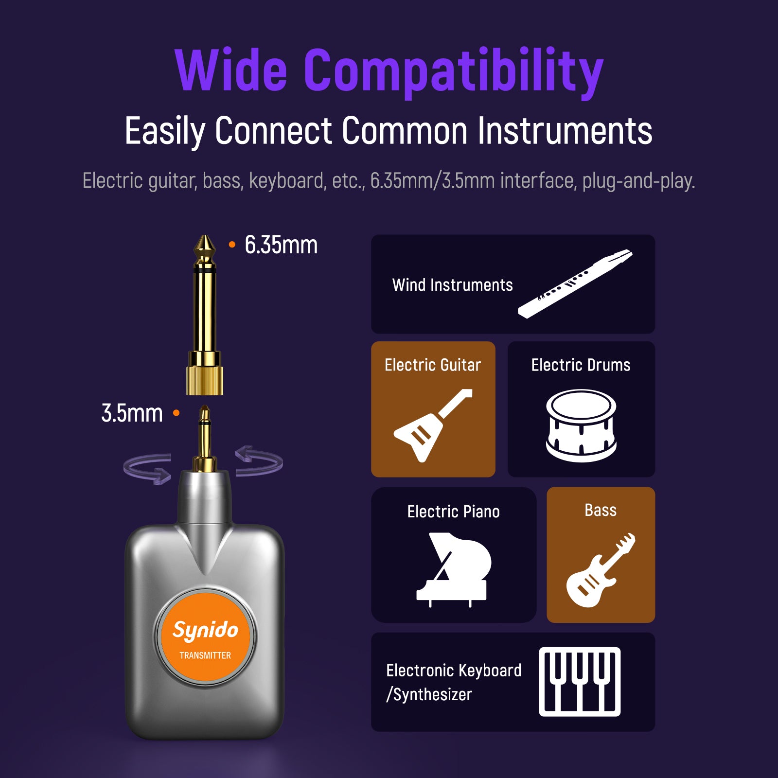 Synido SW100 5.8GHz Instrument Wireless Transceiver