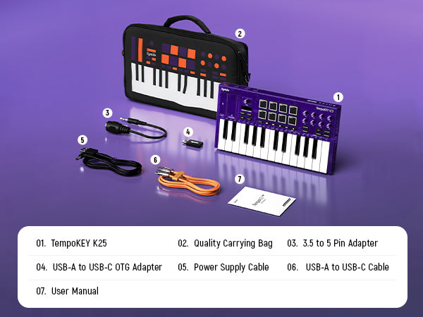 TempoKEY K25 MIDI Keyboard Controller Beat Maker – Synido