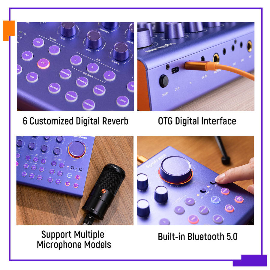 Synido Live 100 Audio Interface Bundle Sound Card