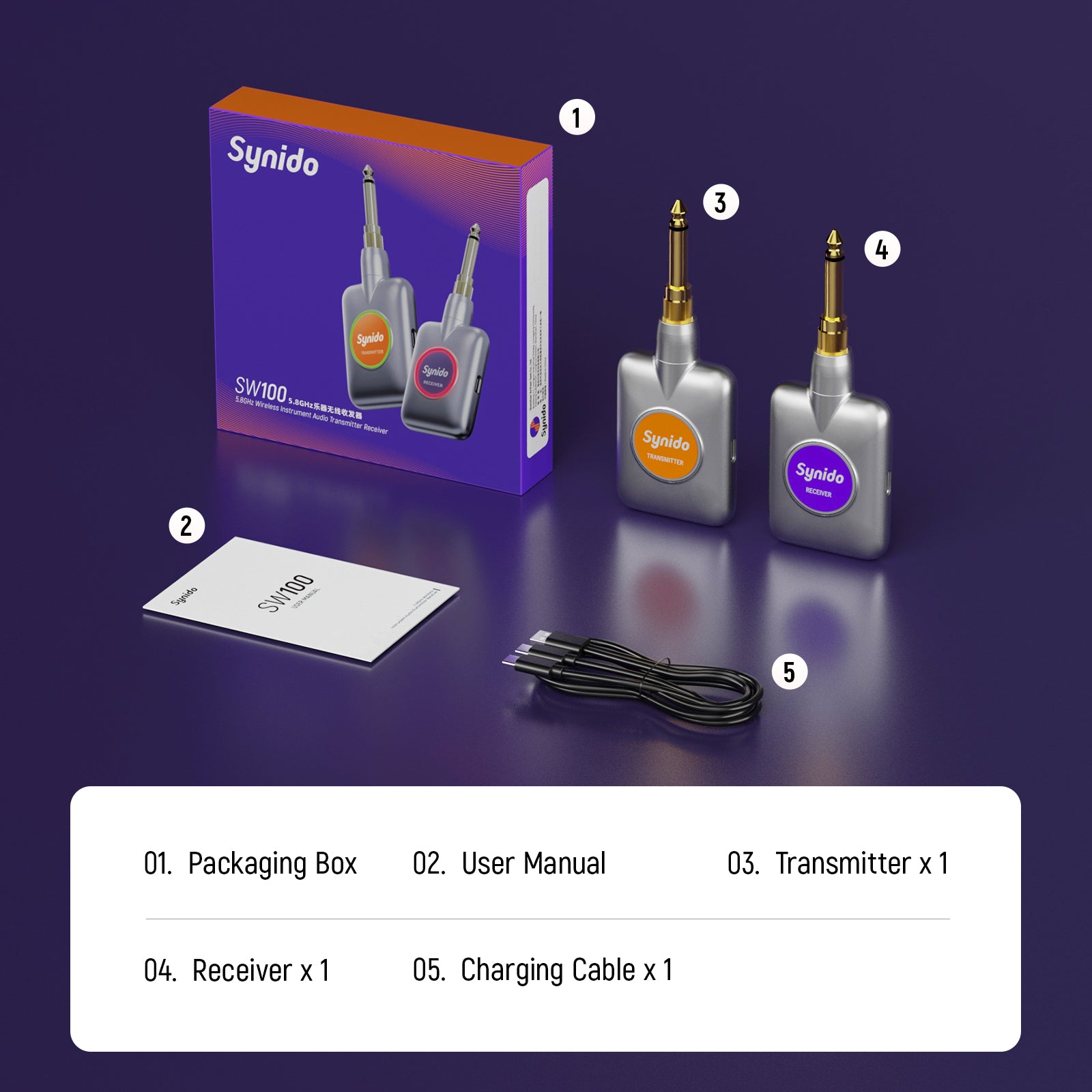 Synido SW100 5.8GHz Instrument Wireless Transceiver