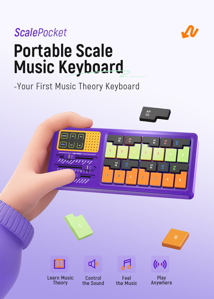 Scale Pocket Portable Mini Piano MIDI Controller Learn Scales & Play Music