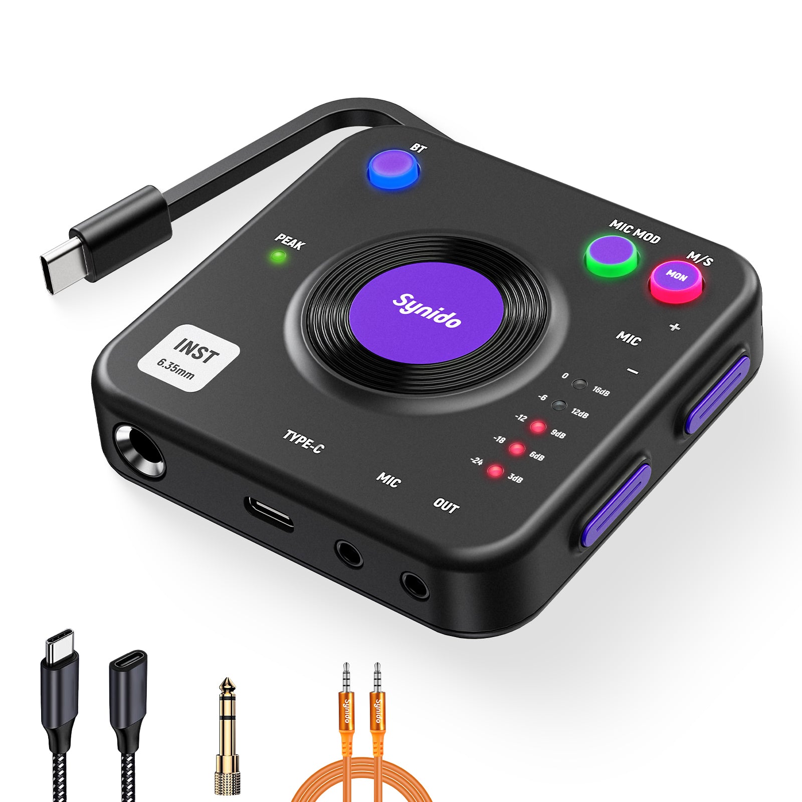 Synido Live Dock A20 Pro Audio Interface for Recording & Streaming Sound Card
