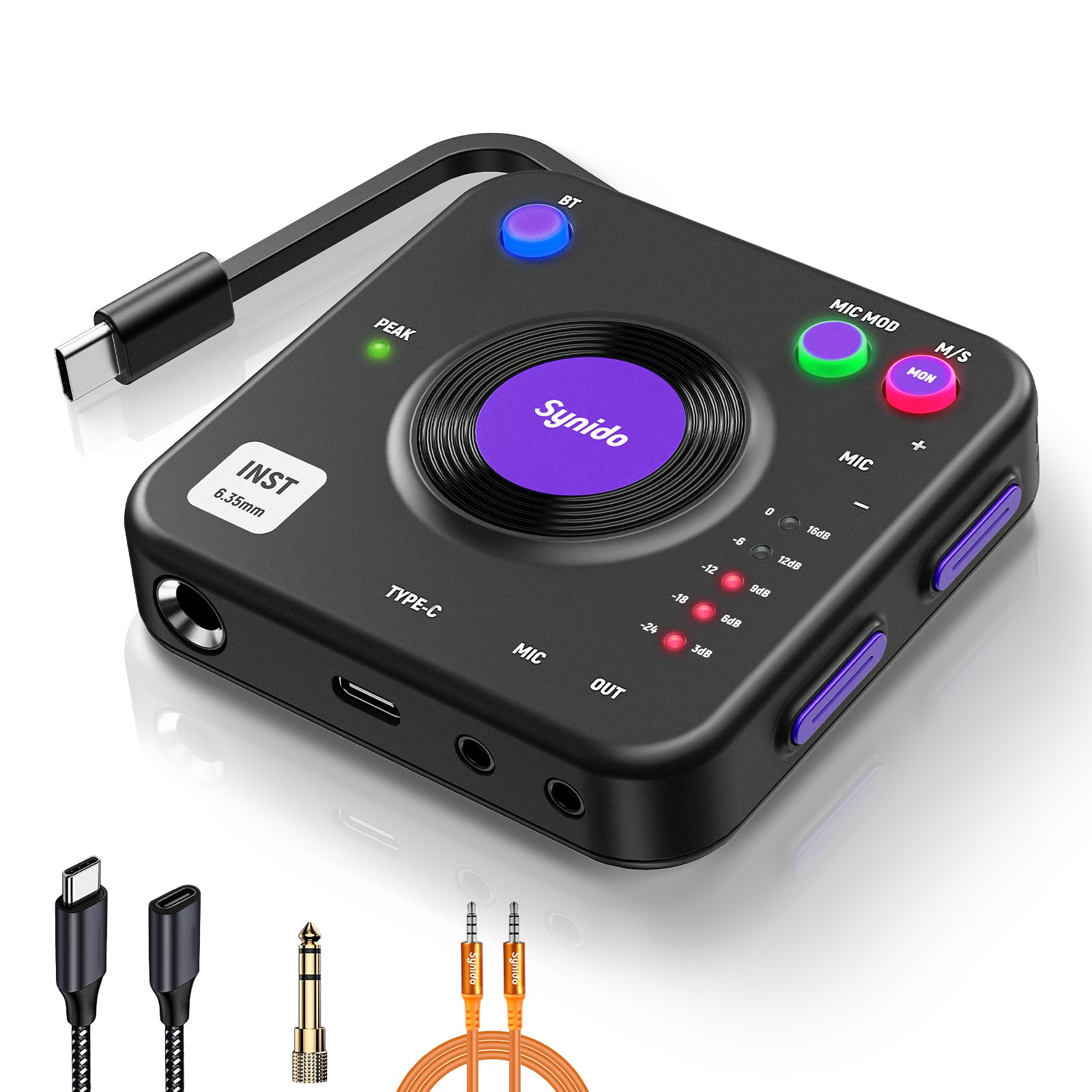 Synido Live Dock A20 Pro Audio Interface for Recording & Streaming Sound Card