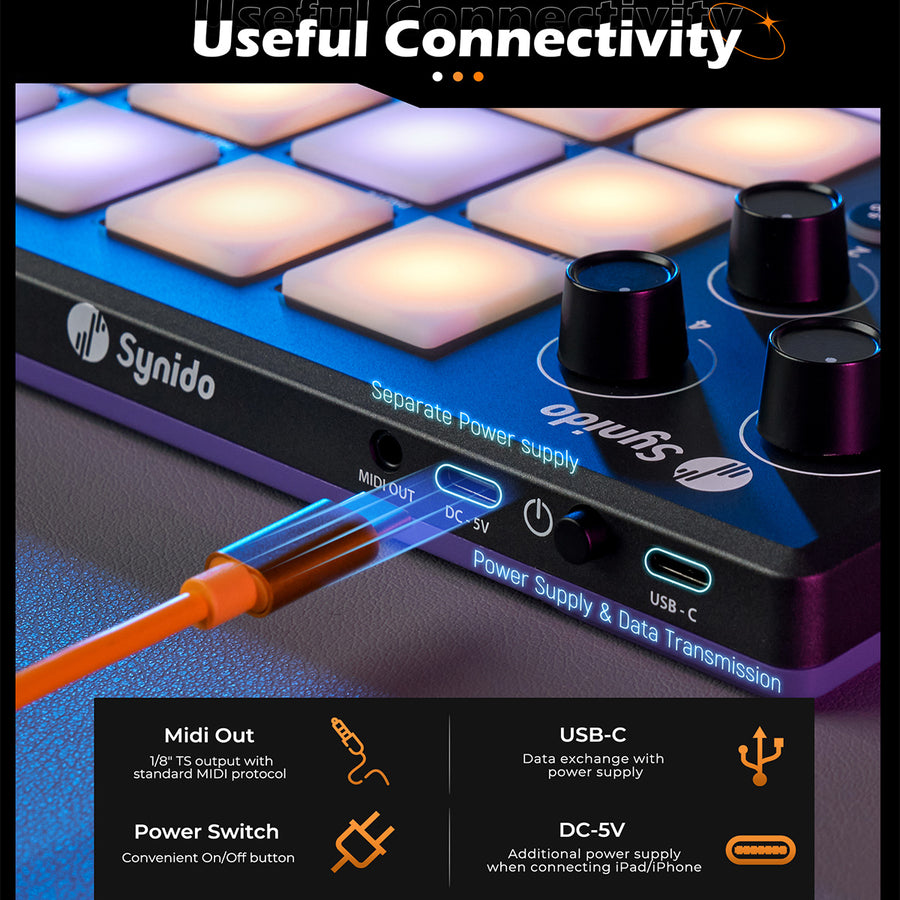 Beat Making Machine Synido TempoPAD P16 Beat Maker Machine MIDI Controller